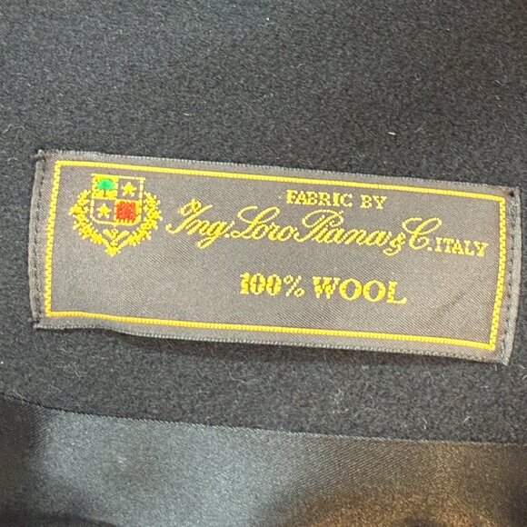 Trilogy Collections Loro Piano Italy Wool Black Coat Portrait Collar USA Made 4 - Picture 9 of 12